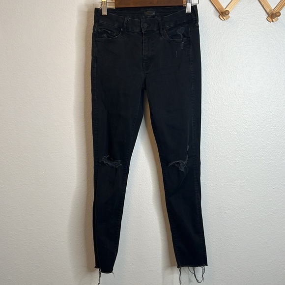Mother The Looker Ankle Fray Jeans Guilty as Sin 26 - Picture 5 of 12